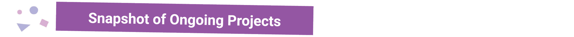 Snapshot of Ongoing Projects
